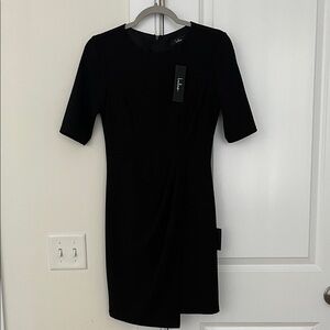 NWT Lulu's Classic Black Mini Dress with asymmetrical hem